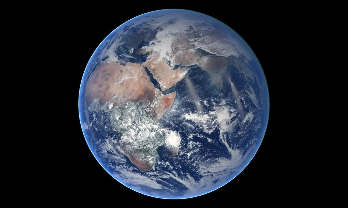 La Terre vue de l'espace, avec l'Afrique et l'océan Indien